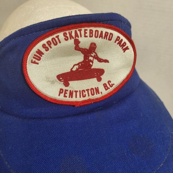 FUN SPOT Skateboard Park Hat Snapback Vintage 80s Cap Visor blue made in Canada - Picture 2 of 16
